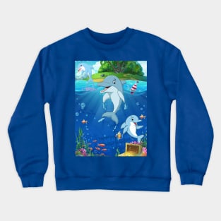 Dolphin in summer euphoria#2 Crewneck Sweatshirt